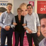De tre kandidater: Sten Knuth (V), Kathrine Olldag (B) og Kaare Dybvad Bek (A) Foto: Steffen Kisselhegn.