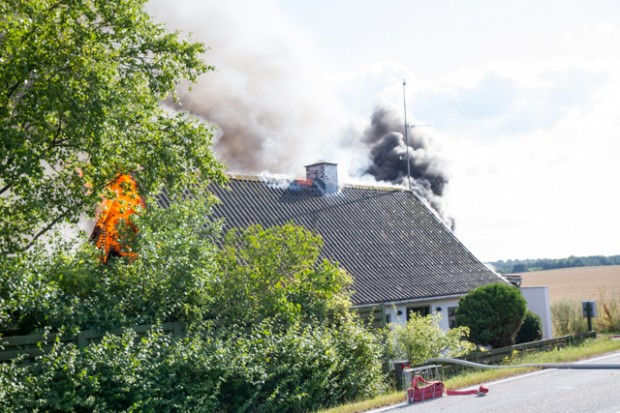 Brand i ejendom i Ugerløse Foto: Michael Johannessen