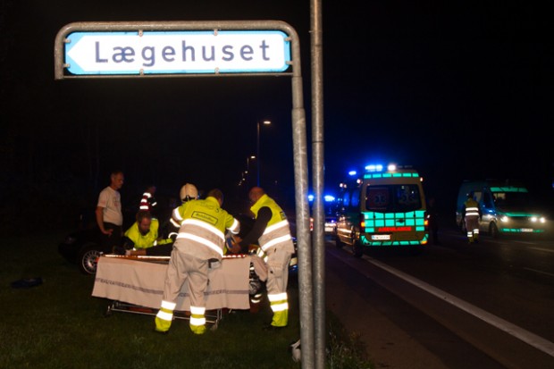 Færdselsuheld i Svinninge torsdag morgen: Foto Michael Johannessen