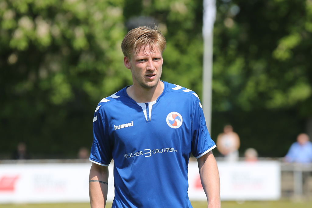 Rasmus Suhr Petersen scorede to af holbæks mål mod BSF. Foto: Rolf Larsen.