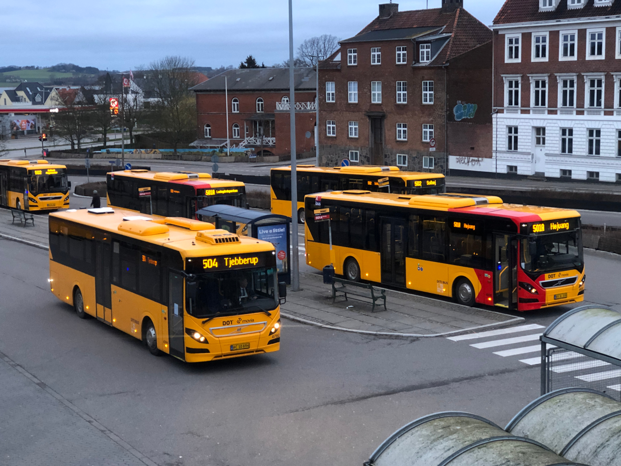 Busser på Holbæk Station.