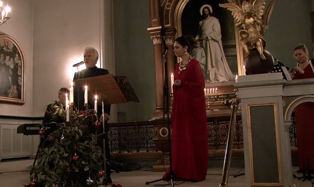 Fra Julekoncerten i går i Nikolai Kirke m. bl.a Kurt Ravn (screeshot fra video)