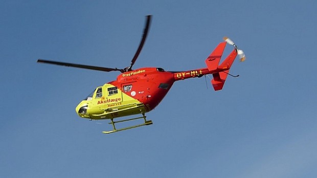 En person blev fløjet til Rigshospitalet efter et færdselsuheld mandag morgen.  Arkivfoto: Jesper von Staffeldt.