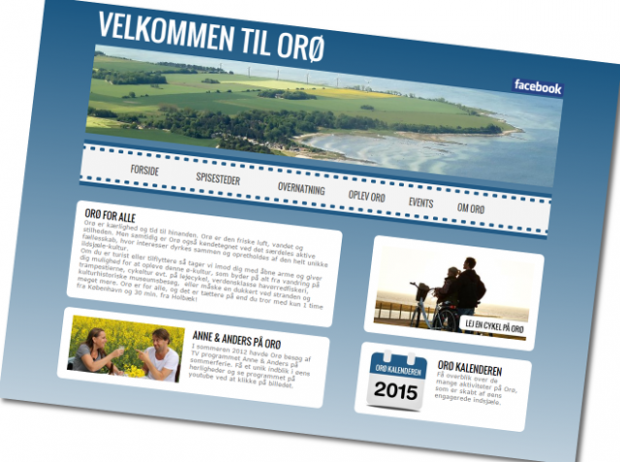 Sådan ser den nye udgave af www.oroe.dk ud. Screenshot.