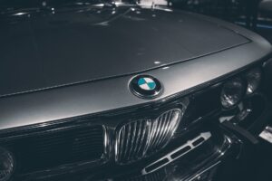 grayscale photography of bmw car
