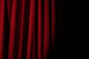 spotlight on a red curtain