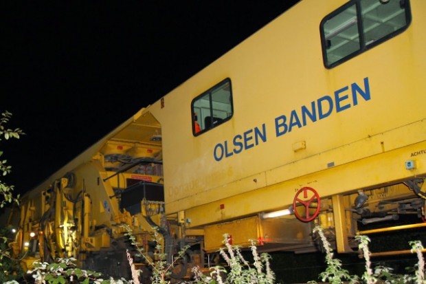 Olsen Banden på sporet - og i fuld gang med at skifte sveller på Nordvestbanen. Foto: Michael Johannessen.